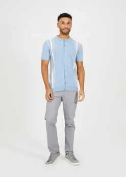 Brave Soul Blue Knitted Short Sleeve Shirt