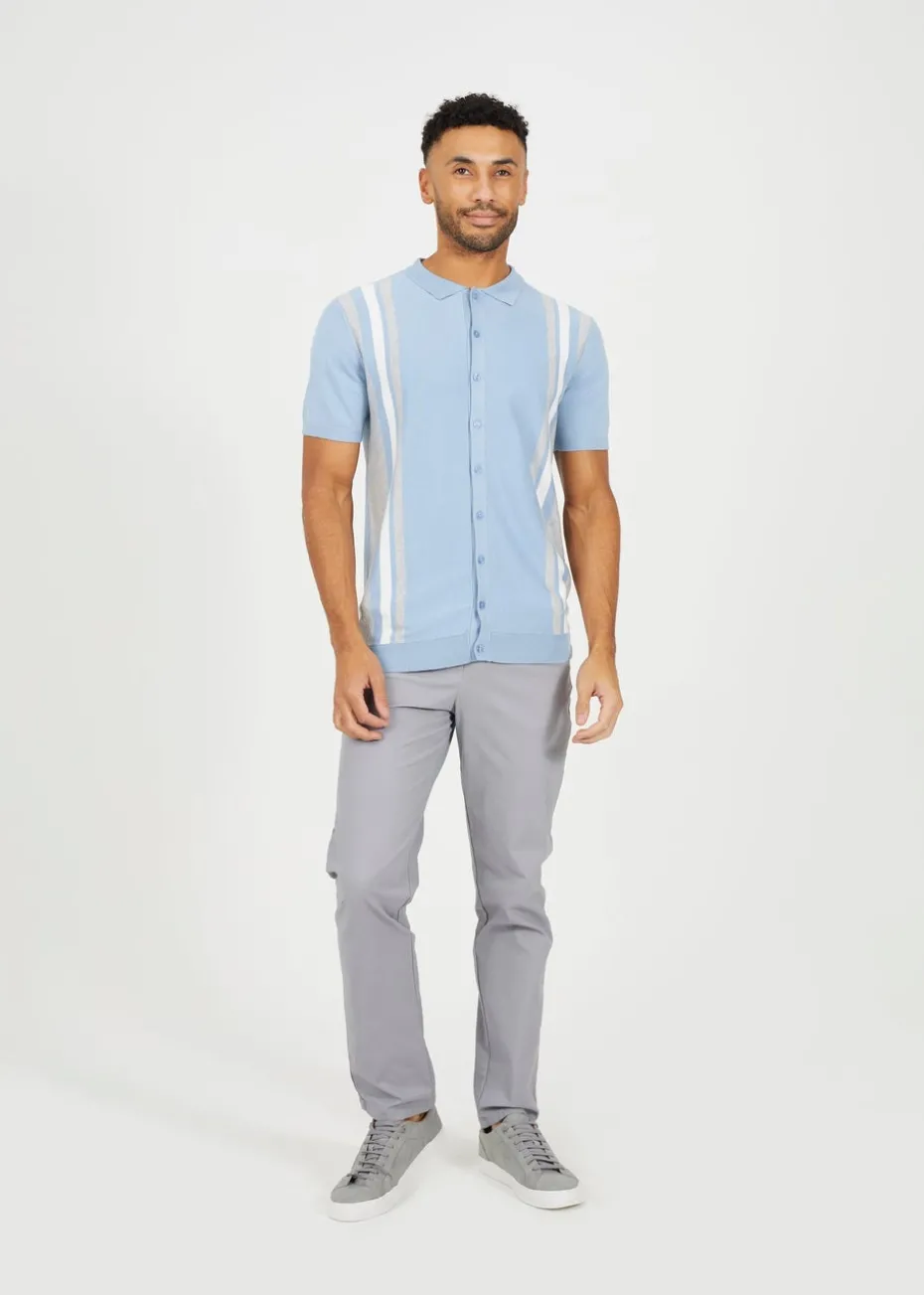 Brave Soul Blue Knitted Short Sleeve Shirt