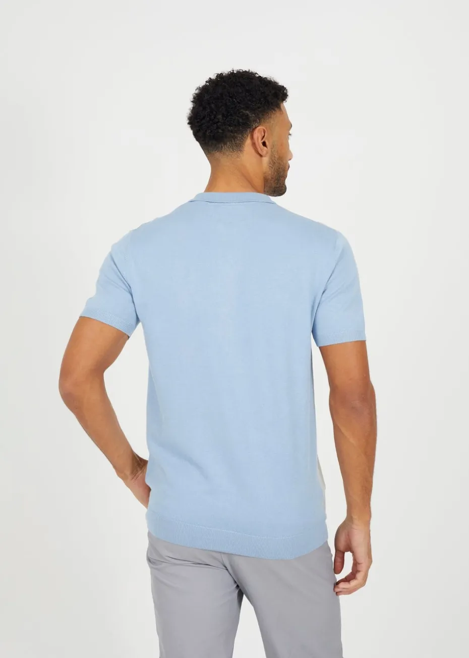 Brave Soul Blue Knitted Short Sleeve Shirt