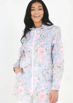 Brave Soul Blue Lightweight Showerproof Hooded Mac