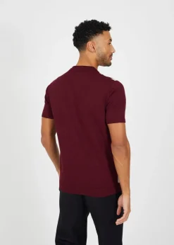 Brave Soul Burgundy Knitted Short Sleeve Shirt