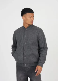 Brave Soul Charcoal Bomber Style Jacket
