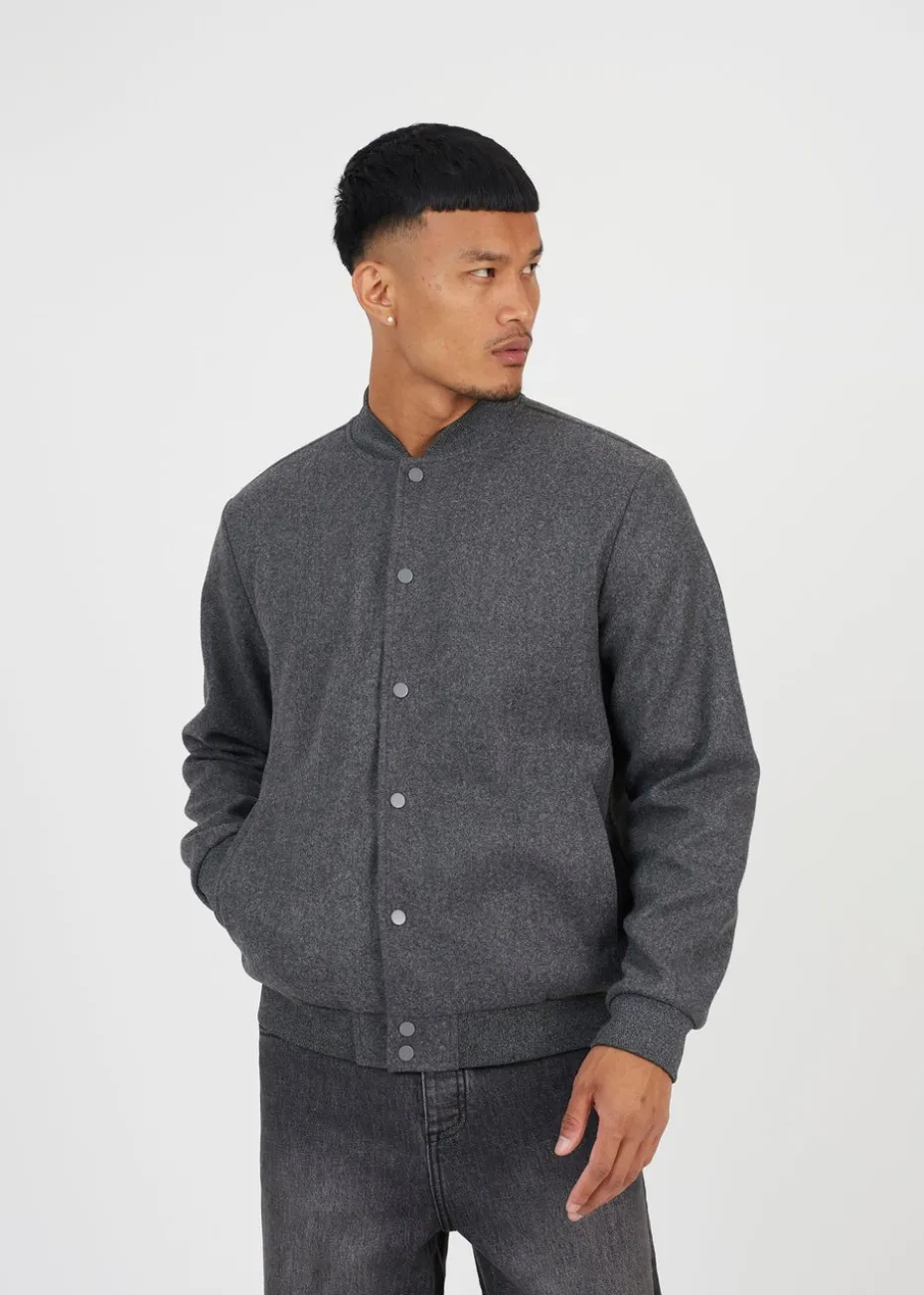Brave Soul Charcoal Bomber Style Jacket