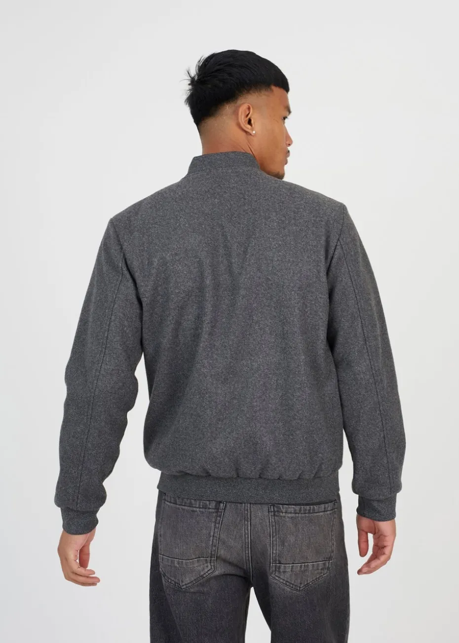 Brave Soul Charcoal Bomber Style Jacket