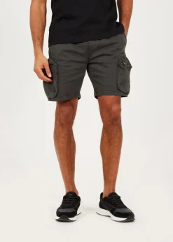Brave Soul Charcoal Cotton Twill Cargo Shorts