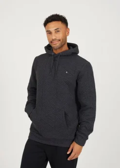 Brave Soul Charcoal Overhead Hoody with Geometric Pattern