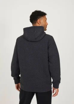 Brave Soul Charcoal Overhead Hoody with Geometric Pattern