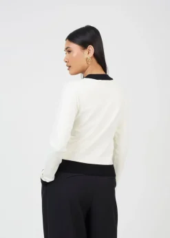 Brave Soul Cream Classic Round Neck Cardigan