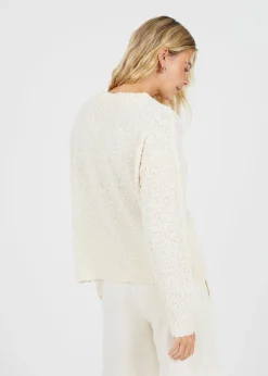 Brave Soul Cream Textured Knit Cardigan