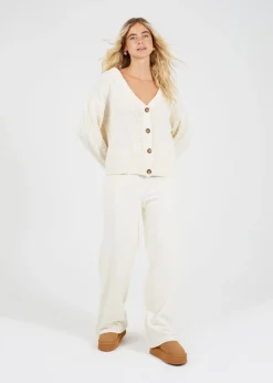 Brave Soul Cream Textured Knit Cardigan