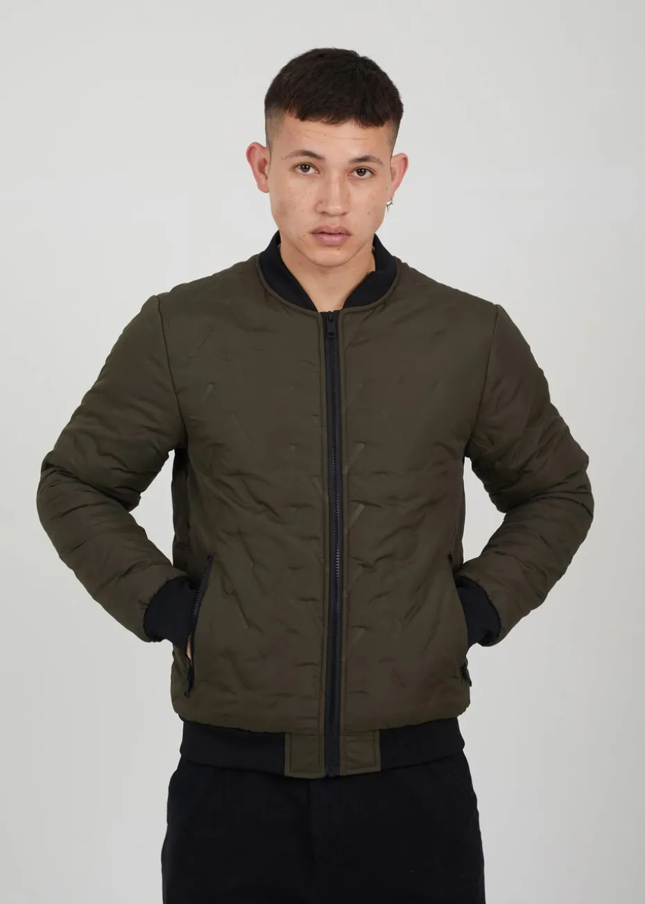 Brave Soul Khaki Heat Seal Bomber Style Jacket