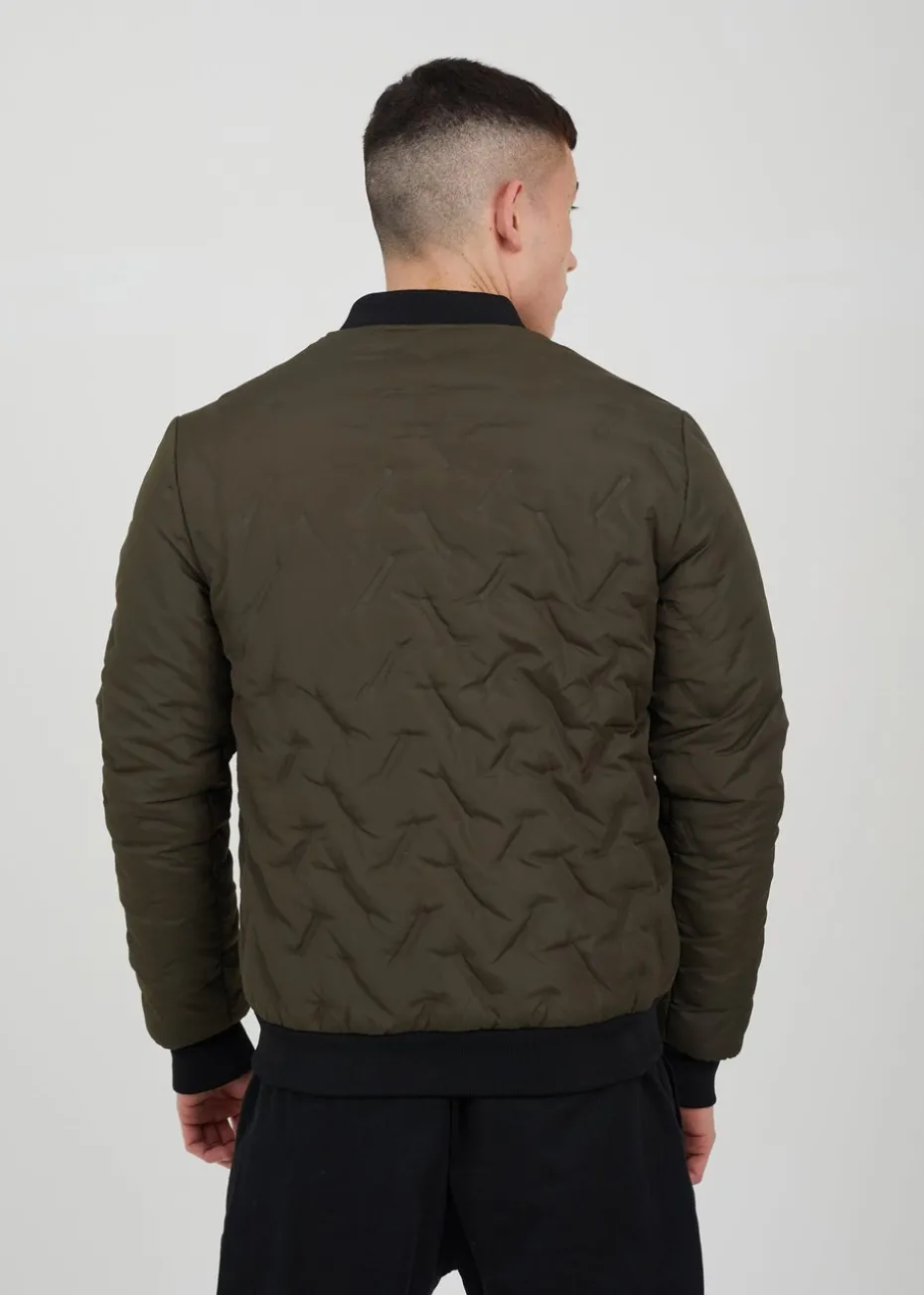 Brave Soul Khaki Heat Seal Bomber Style Jacket