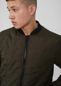 Brave Soul Khaki Heat Seal Bomber Style Jacket