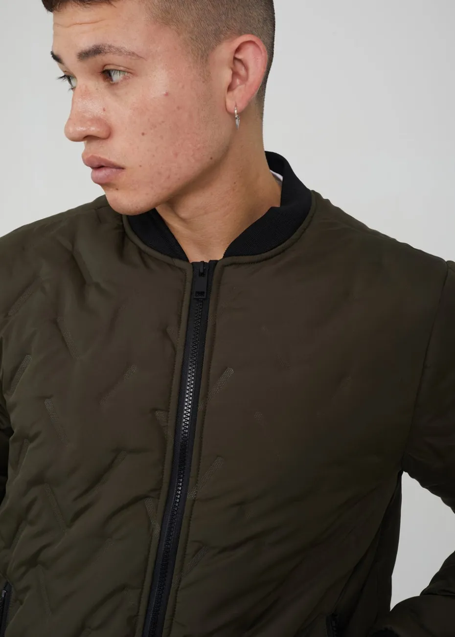 Brave Soul Khaki Heat Seal Bomber Style Jacket