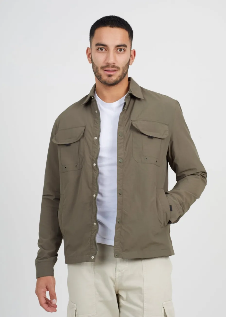 Brave Soul Khaki Lightweight Patch Pocket Shacket