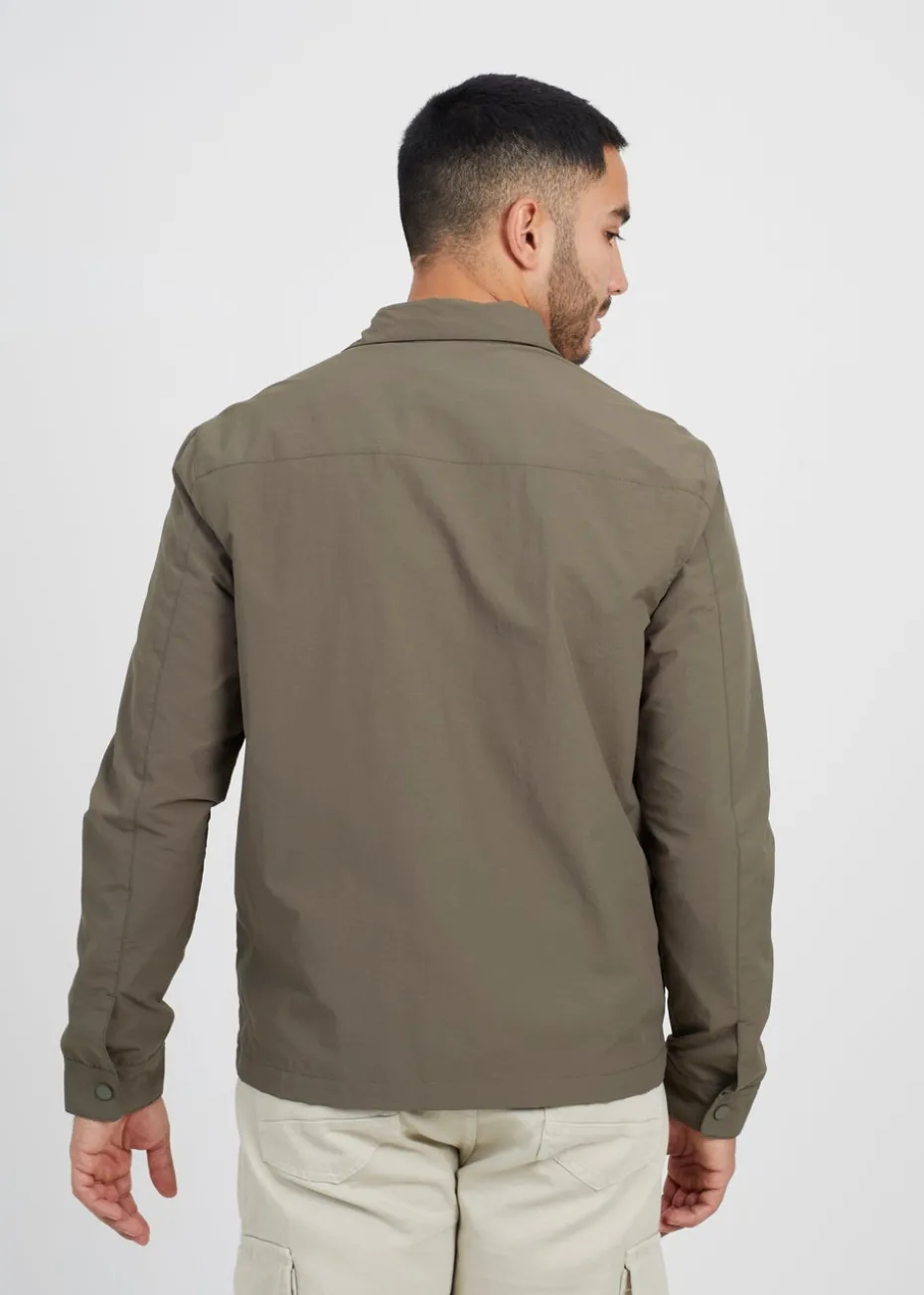 Brave Soul Khaki Lightweight Patch Pocket Shacket