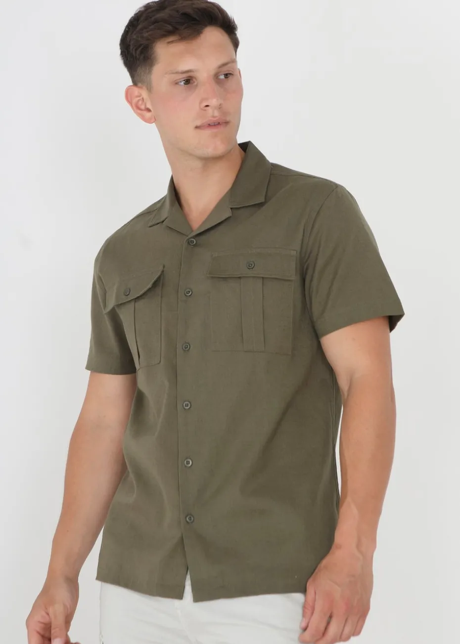 Brave Soul Khaki Short Sleeve Shirt