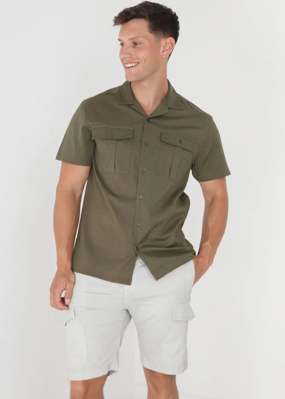 Brave Soul Khaki Short Sleeve Shirt