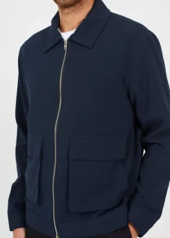 Brave Soul Navy Patch Pocket Harrington Jacket