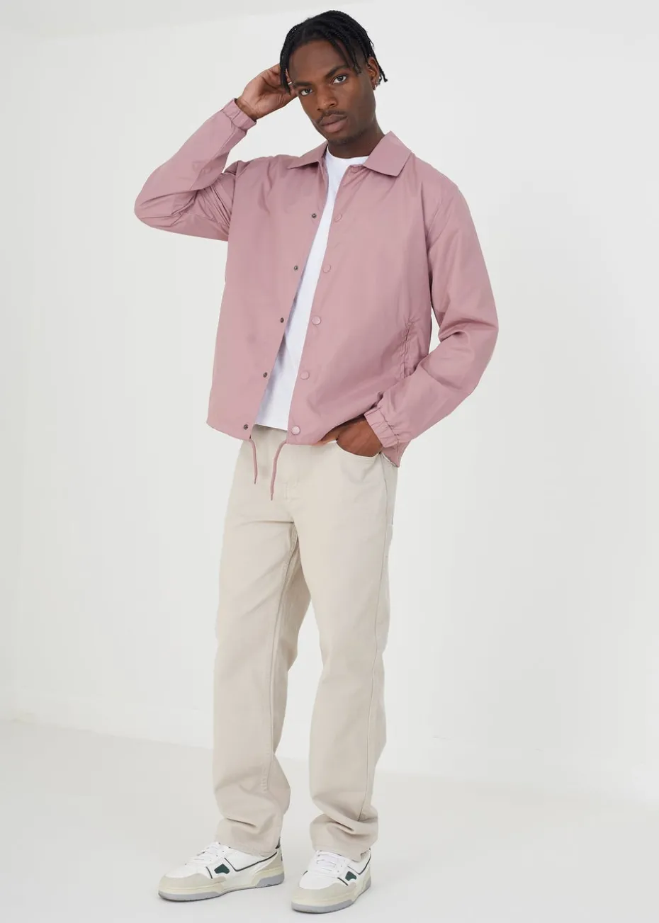 Brave Soul Pink Lightweight Coach Style Jacket