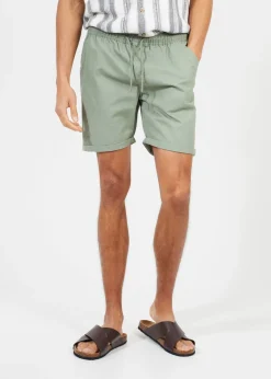Brave Soul Soft Green Cotton Chino Shorts With Turn Up Hem