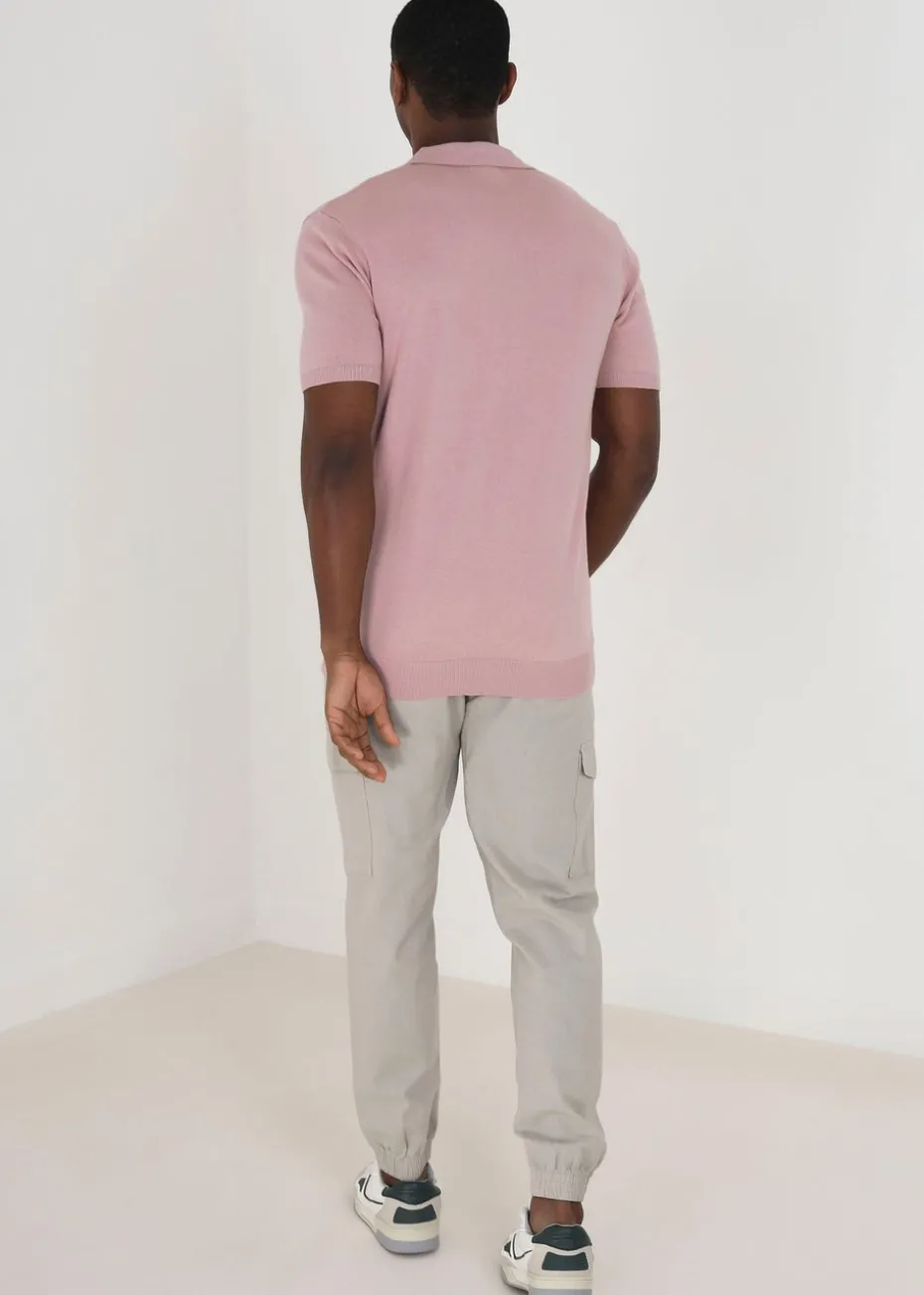 Brave Soul Stone Cotton Linen Blend Cargo Trousers