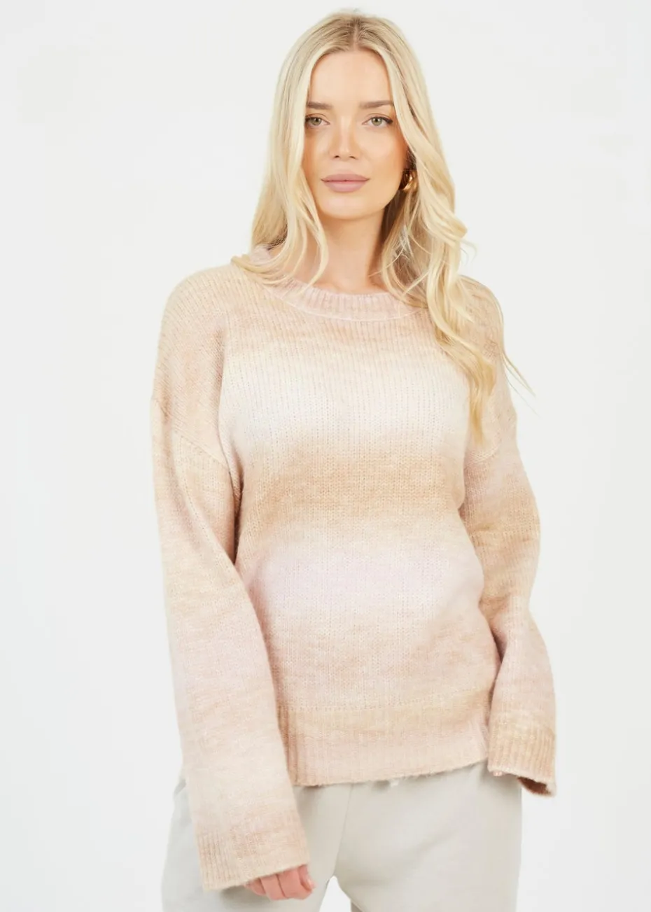 Brave Soul Stone Crew Neck Space Dye Knitted Jumper