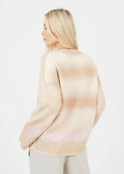 Brave Soul Stone Crew Neck Space Dye Knitted Jumper