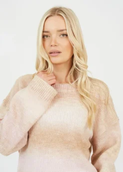 Brave Soul Stone Crew Neck Space Dye Knitted Jumper