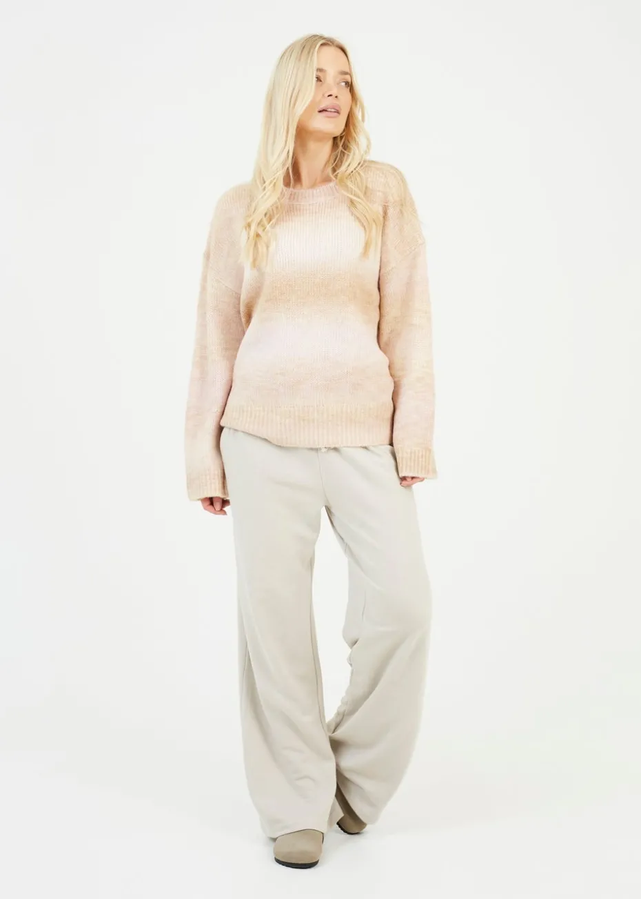 Brave Soul Stone Crew Neck Space Dye Knitted Jumper