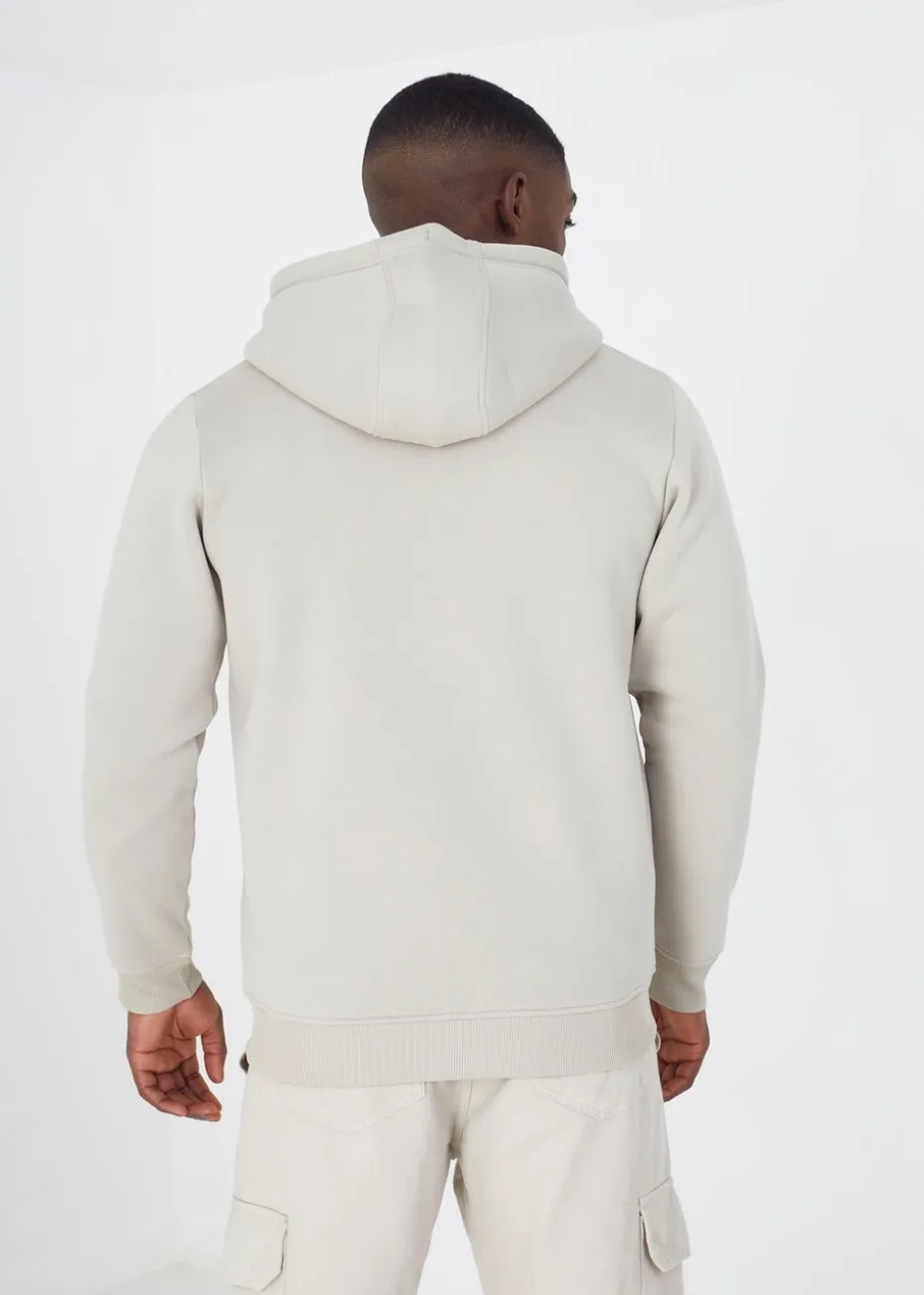 Brave Soul Stone Zip Through Hoodie