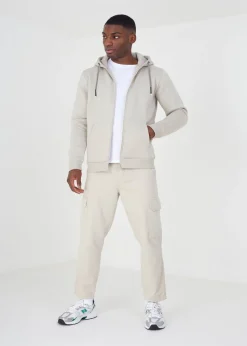 Brave Soul Stone Zip Through Hoodie