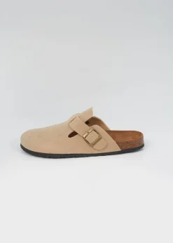 Brave Soul Taupe Faux Suede Mule Sandals