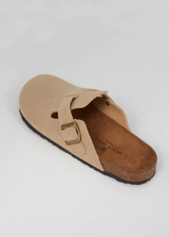 Brave Soul Taupe Faux Suede Mule Sandals