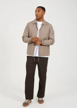 Brave Soul Taupe Lightweight Coach Style Jacket