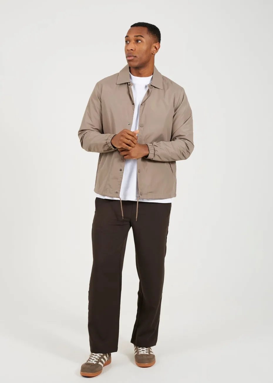 Brave Soul Taupe Lightweight Coach Style Jacket