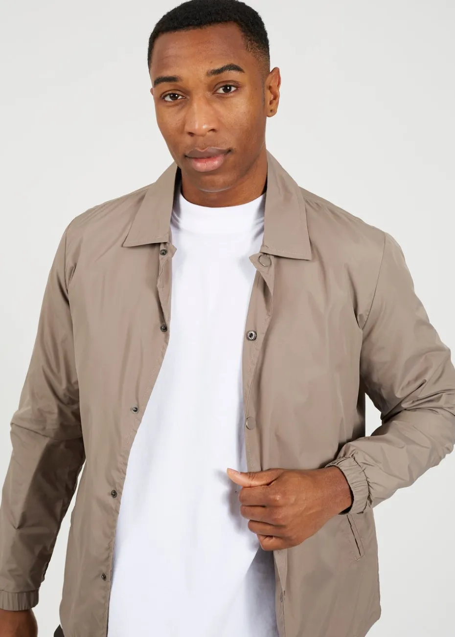 Brave Soul Taupe Lightweight Coach Style Jacket