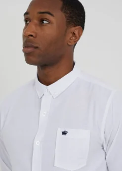 Brave Soul White Cotton Long Sleeve Oxford Shirt