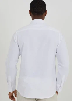 Brave Soul White Cotton Long Sleeve Oxford Shirt