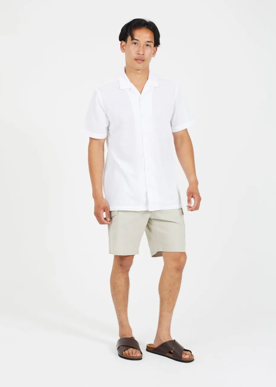 Brave Soul White Revere Collar Short Sleeve Shirt