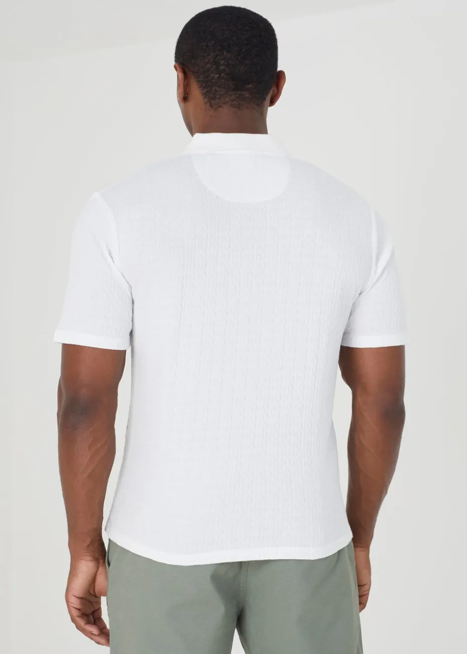 Brave Soul White Short Sleeve Polo Shirt