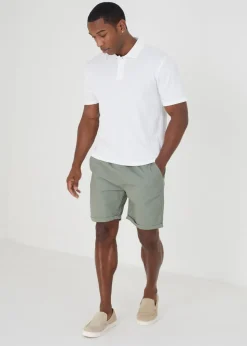 Brave Soul White Short Sleeve Polo Shirt