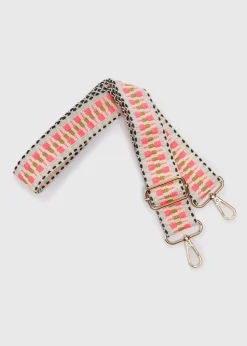 Bright Pink Patterned Bag Strap