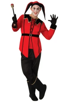 Bristol Novelty Black/Red Court Jester Costume