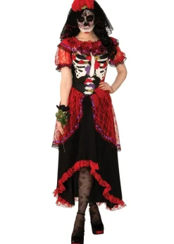 Bristol Novelty Red Day Of The Dead Costume
