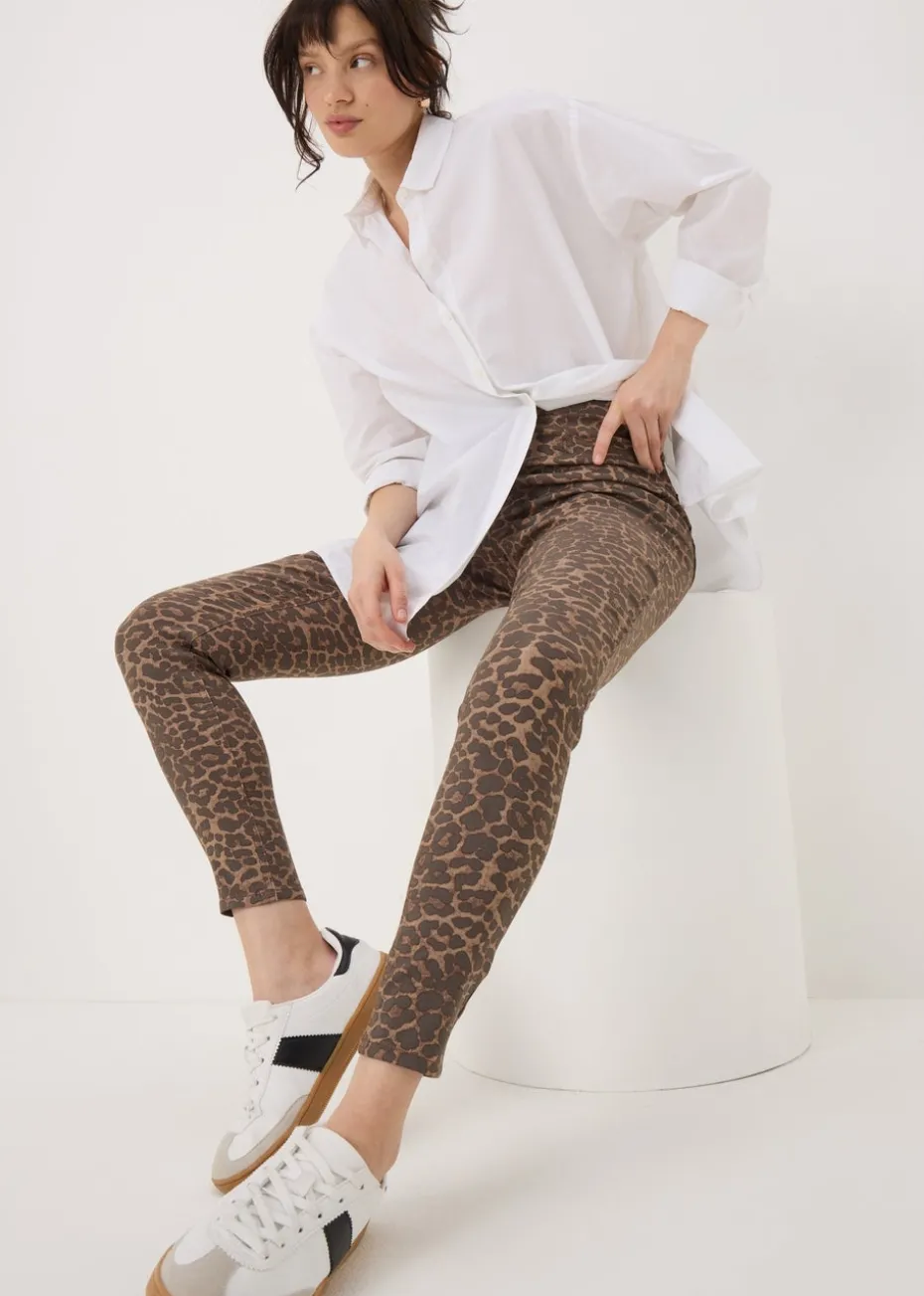 Brown Animal Print Jeggings