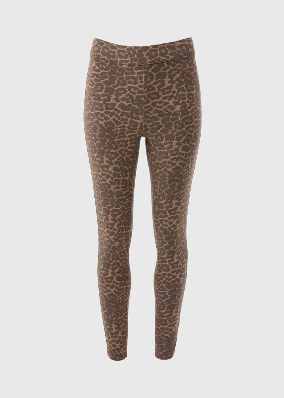 Brown Animal Print Jeggings