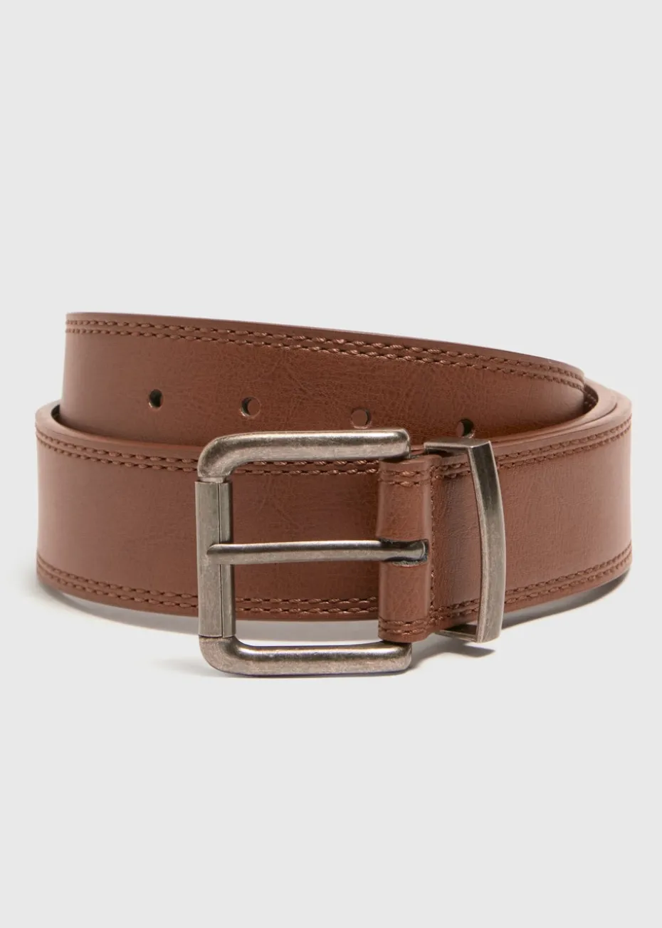 Brown Leather Jeans Belt