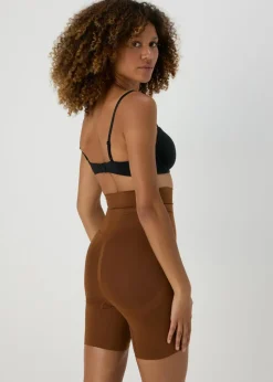 Brown Seamless Shapewear Shorts