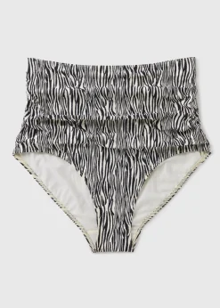 Brown Zebra Print Shapewear Bikini Bottoms